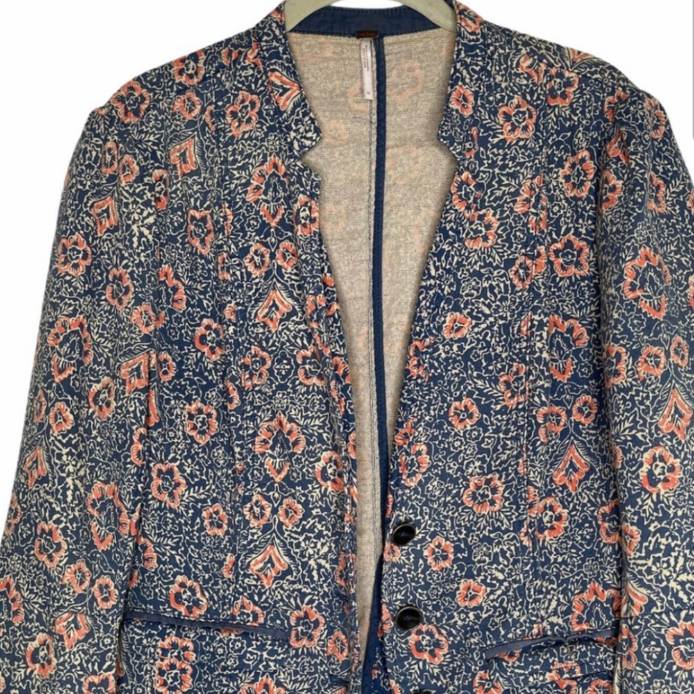 Free People Floral Blazer Size 12 - Picture 4 of 9